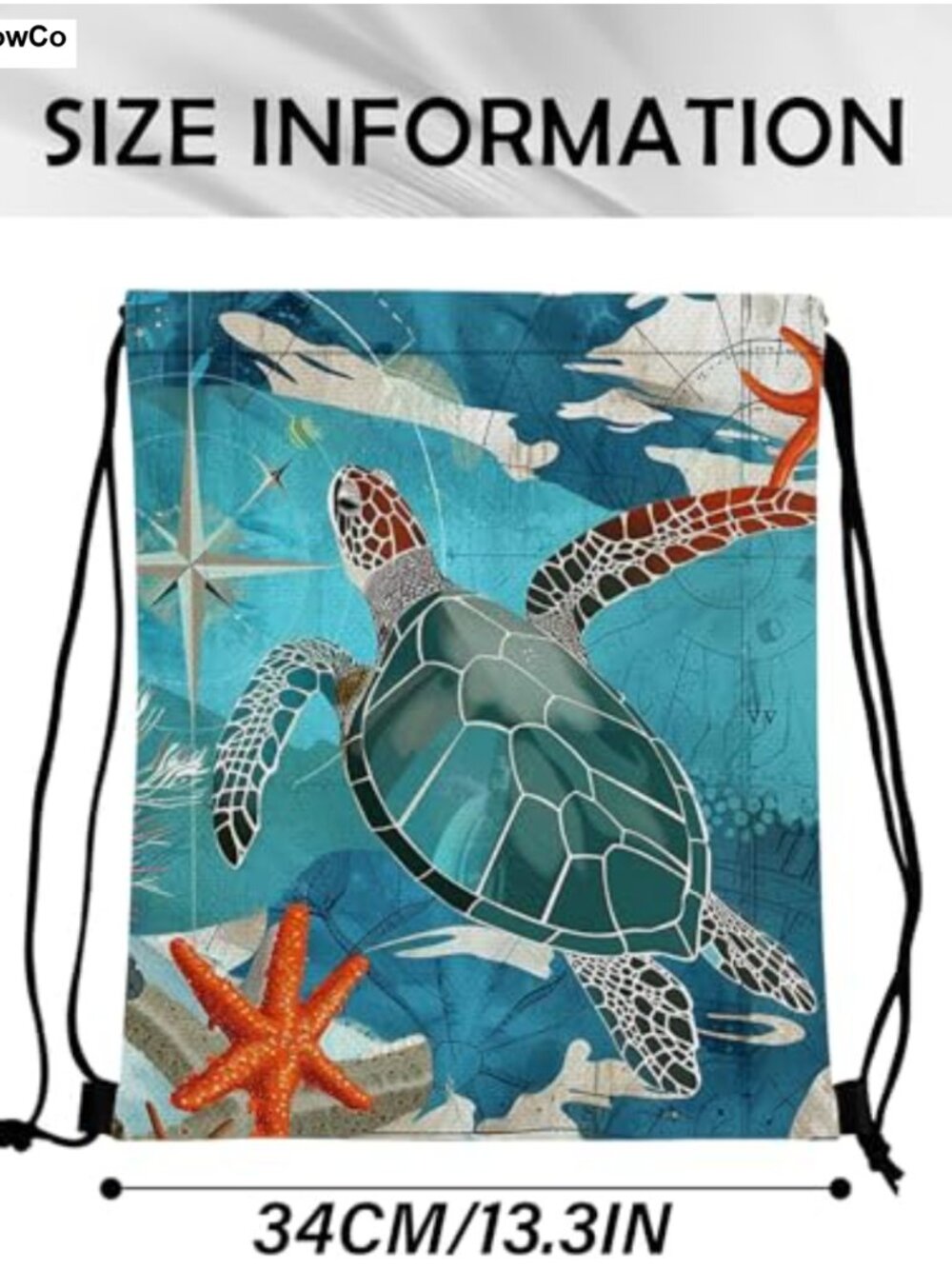 Drawstring Backpack Oxford Cloth Waterproof Gym Travel Beach Sackpack - Picture 2 of 6
